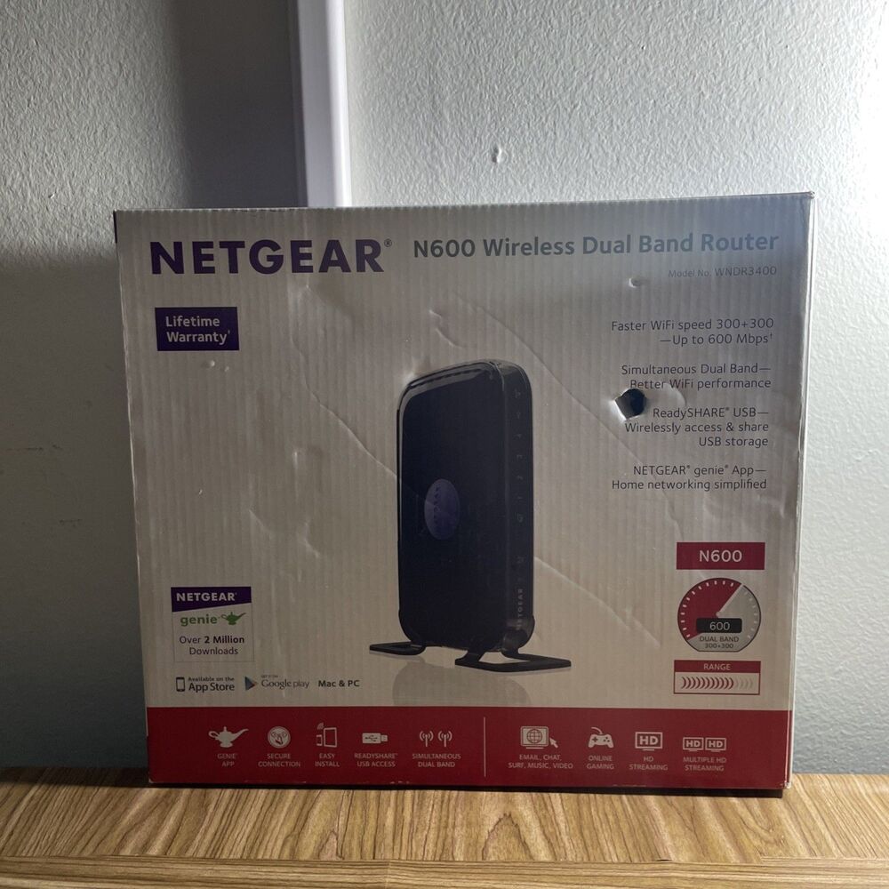 Netgear N600 Wireless Dual Band Router NEW